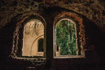 Fototapeta premium building old fort brick fortified destroyed wars nature