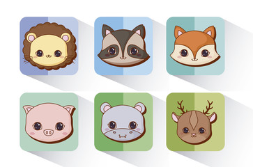 Obraz premium Kawaii animals desing