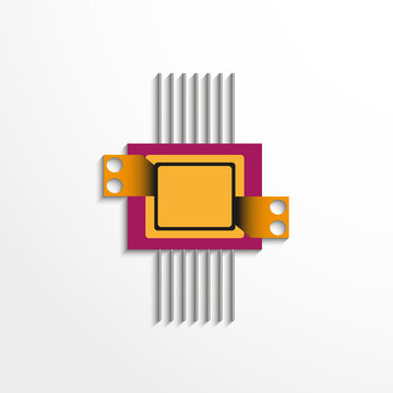 Component to the electronic microcircuit. Vector icon.