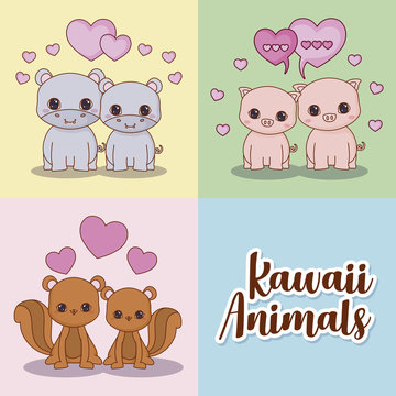 Kawaii animals desing