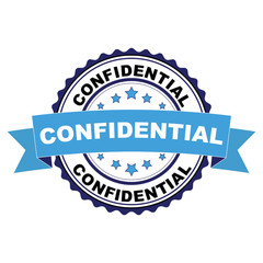 Fototapeta premium Blue black rubber stamp with Confidential concept