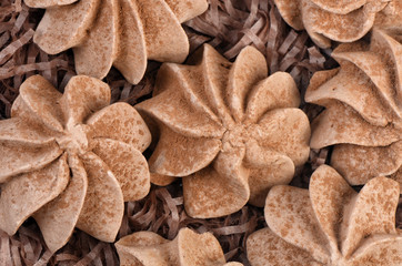 Chocolate meringue closeup
