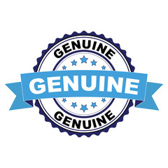 Obraz premium Blue black rubber stamp with Genuine concept