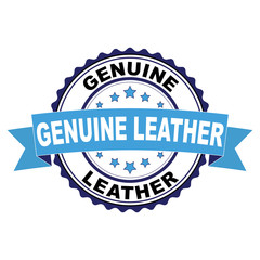 Blue black rubber stamp with Genuine leather concept