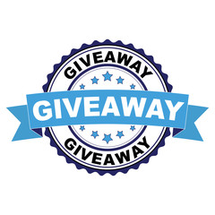 Blue black rubber stamp with Giveaway concept