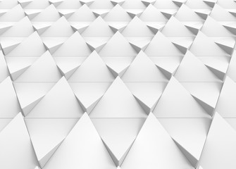 3d rendering. perspective view of modern white triangular shape tile floor background.