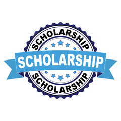 Obraz premium Blue black rubber stamp with Scholarship concept