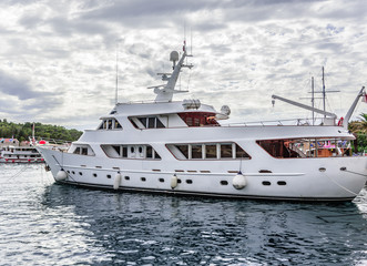 Embankment in the resort town of Makarska on a summer day.
