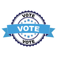 Blue black rubber stamp with Vote concept