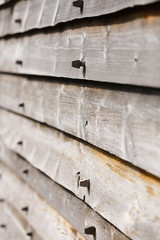 Light wooden wall detail board closeup
