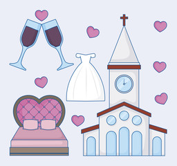 wedding icon set