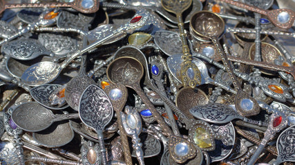vintage metal spoons for food