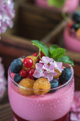 Multivitamin summer berry delicious panacotta.