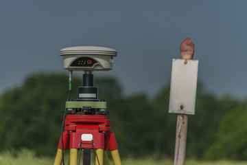 GPS tools in nettle field in hot summer