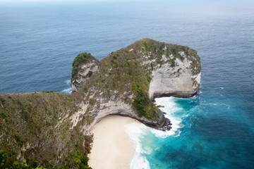 Beautiful Kelingking Beach cliffs in Nusa Penida, Bali, Indonesia