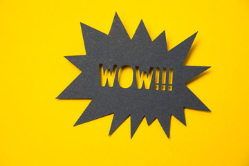 Speech bubble sticker with wow.