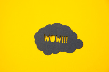Speech bubble sticker with wow.