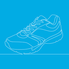 Continuous one line drawing sneakers Vector