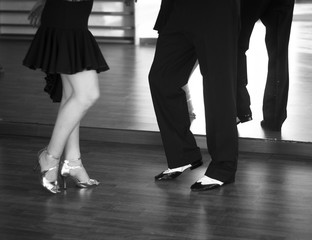 Ballroom dance salsa dancers