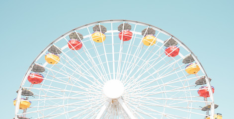 Vintage ferris wheel in an amusement park in California