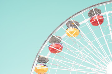 Vintage ferris wheel in an amusement park in California - 212636803