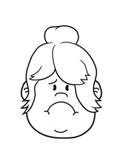 Fototapeta premium frau weiblich mädchen haare gesicht kopf traurig weinen heulen tränen unglücklich depressiv clipart comic cartoon