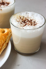 Puffs with cottage cheese served with coffee