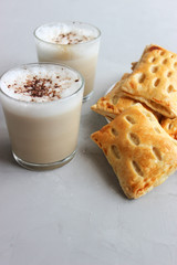 Puffs with cottage cheese served with coffee