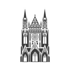 Fototapeta premium Vector icon of the Catholic cathedral