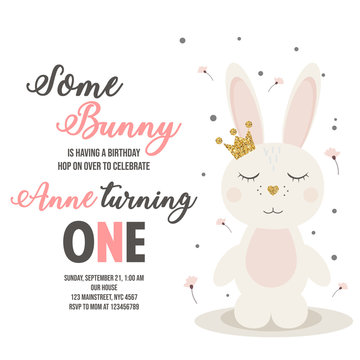 Birthday Invitation With Bunny