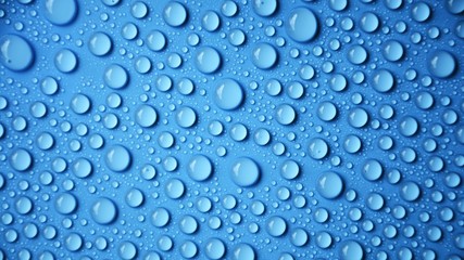 drops water on blue background