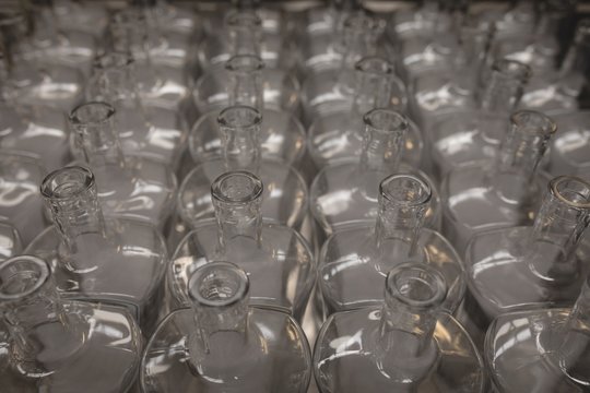 Empty bottles kept in a row