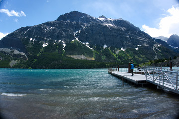 Dock on St. Mary's Lake in Glacier National Park