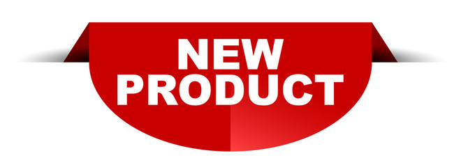 red vector round banner new product