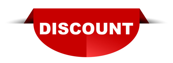 red vector round banner discount