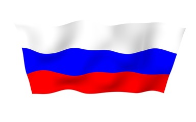 Waving flag of the Russian Federation. The National. State symbol of the Russia. 3D illustration