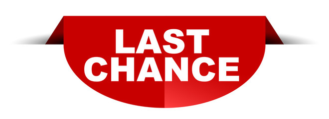 red vector round banner last chance