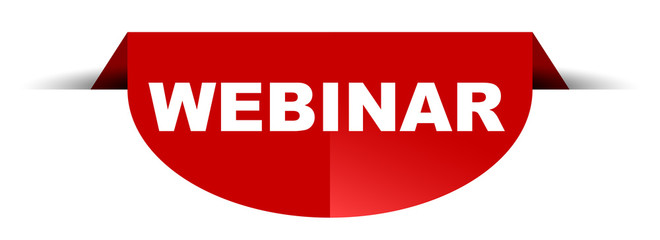 red vector round banner webinar