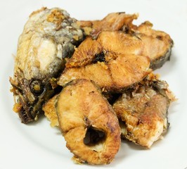 Delicuous Deep Fried Striped Snakehead Fish