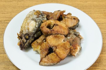 Dish of Deep Fried Striped Snakehead Fish