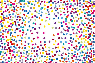 Background with Colorful glitter, confetti. Multicolored polka dots, circles, round. Fiesta pattern.