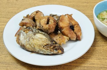 Deep Fried Striped Snakehead Fish with Spicy Sour Sauce