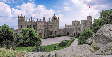 Old castle at the nature panorama