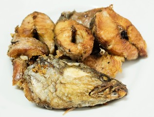 Delicuous Deep Fried Striped Snakehead Fish