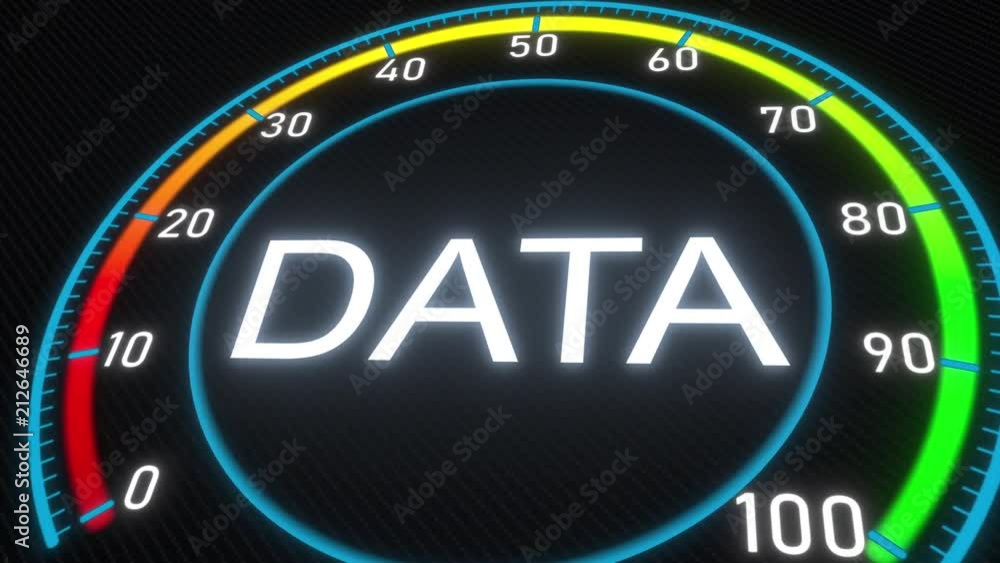 Poster data futuristic meter or indicator. conceptual 3d animation