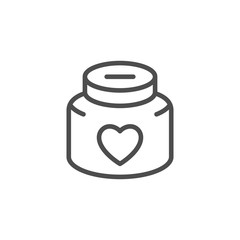 Donation jar line icon