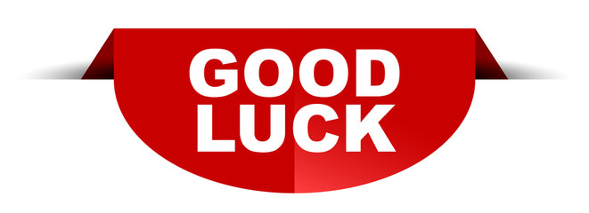 red vector round banner good luck