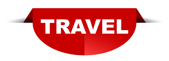 red vector round banner travel