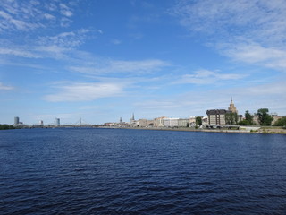 Naklejka premium Daugava river in Riga city