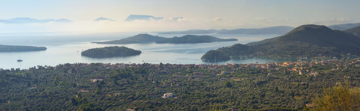 Small islands in the Ionian sea in Lefkada